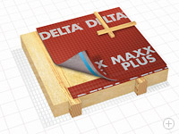 Delta-maxx plus энергосберегающая мембрана с самоклеящейся лентой, диффузионная/ антиконденсатная пленка, sd=0,15 м рулон:1.5/50м